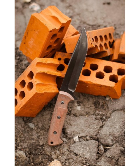 Handmade tactical combat knife “Orkorez #6” with a sheath made of ABS plastic U8/60 HRC