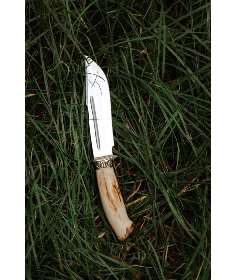 Exclusive handmade tourist knife for hunting and fishing made of elk horn “Trophy #19” 95x18/58 HRC