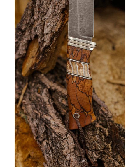Эксклюзивный нож ручной работы «Ворон #1» с кожаными ножнами S390/67 HRC