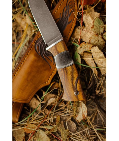 Exclusive handmade knife “Western #1” with leather sheath S390/67 HRC