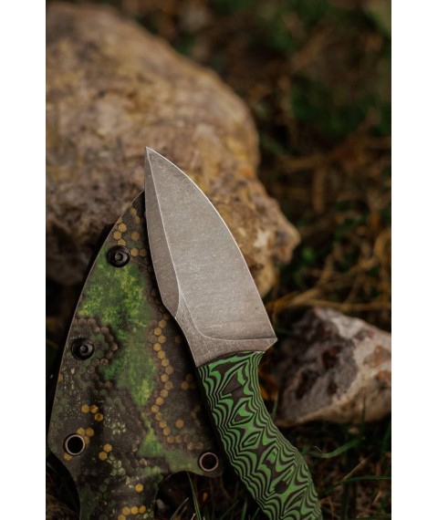 Нож ручной работы «Богомол #1» с ножнами из кайдекса Х12МФ/60 HRC