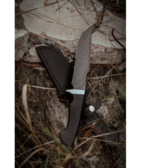 Нож ручной работы «Ястреб #5» с кожаными влагалищами Х12МФ/60 HRC