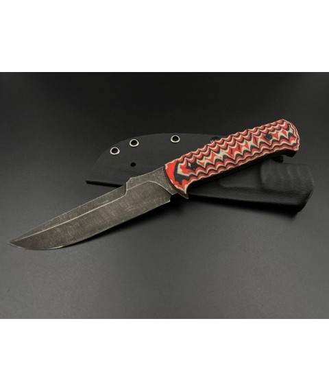 Handmade tactical knife “Defender #4” with Kydex sheath 65G/60 HRC