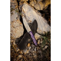 Нож фултанг ручной работы «Крокус #1» с кожаными ножнами N690/61 HRC