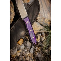 Нож фултанг ручной работы «Крокус #1» с кожаными ножнами N690/61 HRC
