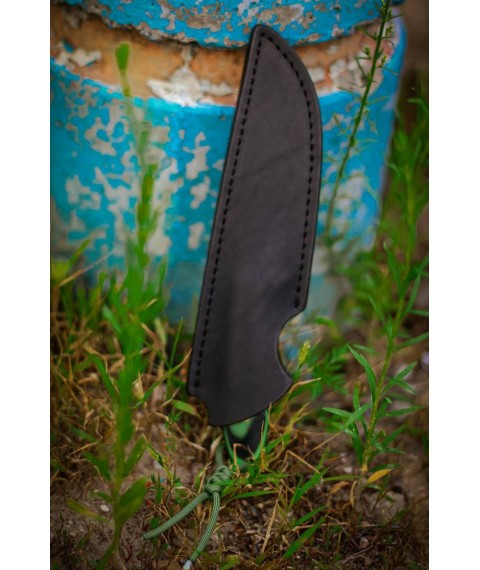 Нож фултанг ручной работы «Змей #6» с кожаными ножнами N690/61 HRC