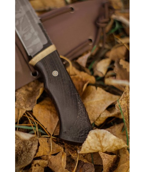 Handmade knife “Black #2” with Kydex sheath X12MF/60 HRC