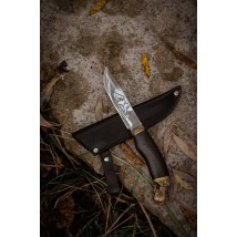 Нож ручной работы «Гетман Сирко #1» с кожаными ножнами 50х14мф/59 HRC