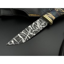 Эксклюзивный нож ручной работы «Мститель #1» с ножнами из кожи N690/61 HRC.