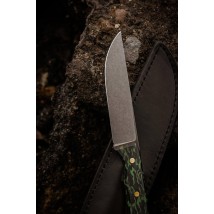 Нож фултанг ручной работы «Армейский #2» с кожаными ножнами N690/61 HRC