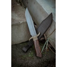Нож ручной работы «Боуи #2» с кожаными ножнами Х12МФ/60-61 HRC