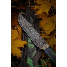 Нож ручной работы из дамасской стали «Аллигатор #1» 60-61 HRC.