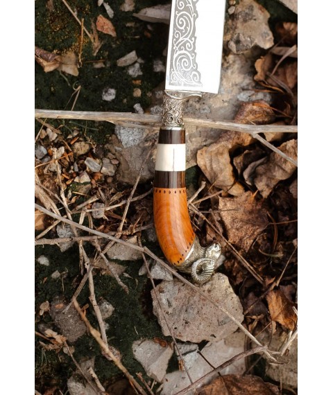Handmade Uzbek type knife “Pchak #5” (Arhar) with leather sheath 95x18/57-58 HRC
