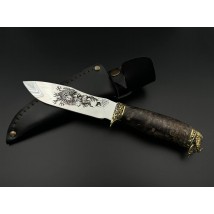 Нож ручной работы «Викинг #3» с кожаными ножнами 95х18/57-58 HRC.