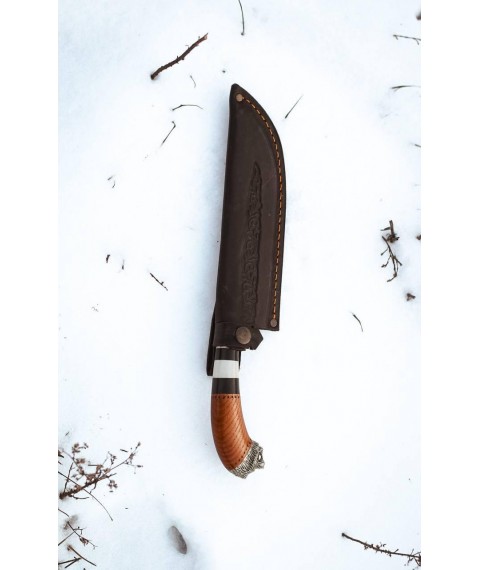 Handmade Uzbek type knife “Pchak #5” (Lion) with leather sheath 95x18/57-58 HRC.