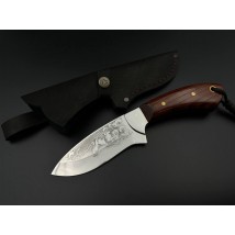 Нож-фултанг ручной работы «Хантер #3» с кожаными ножнами 95х18/58 HRC.