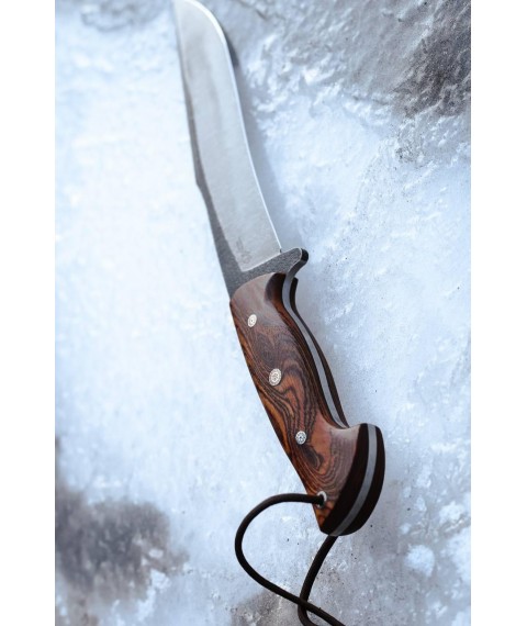Handmade knife “Hardcore #1” with leather sheath X12MF/60 HRC.