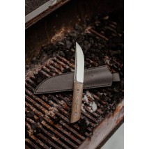 Нож ручной работы «Мамба #2» с ножнами из кожи, сталь Х12МФ/62-63 HRC.