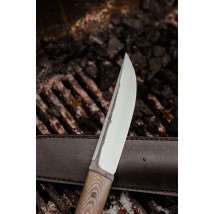 Handmade knife “Mamba #2” with leather sheath, steel X12MF/62-63 HRC.