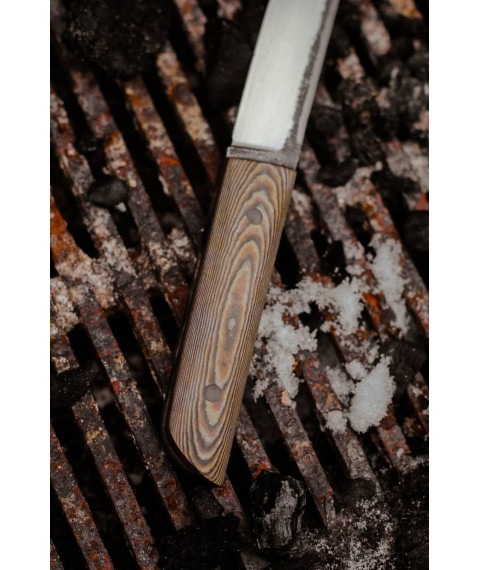 Handmade knife “Mamba #2” with leather sheath, steel X12MF/62-63 HRC.