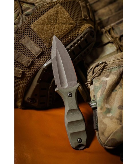 Handmade knife “Grave #1” with Kydex sheath N690/61 HRC.