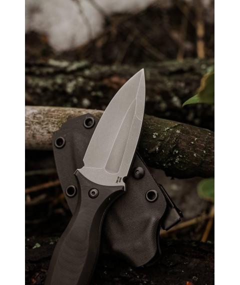 Handmade knife “Grave #2” with Kydex sheath N690/61 HRC.