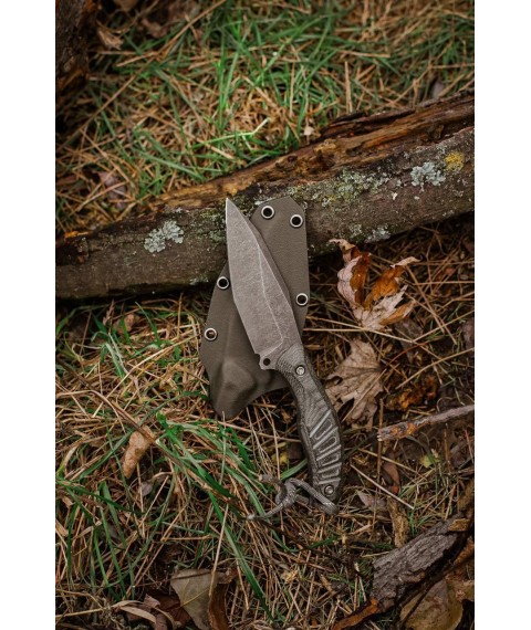 Нож ручной работы «Сапсан #4» с ножнами из кайдекса Х12МФ/60 HRC.