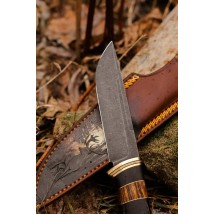 Exclusive handmade knife “Deer #5” with leather sheath S390/67 HRC.