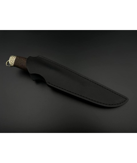 Handmade Damascus steel knife “Celt #2” with leather sheath/60 HRC.