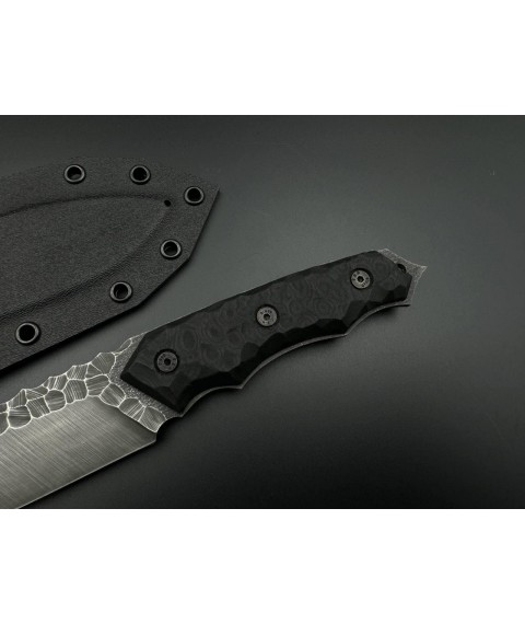Нож ручной работы «Дино #1» с ножнами из кайдекса Х12МФ/60-61 HRC.