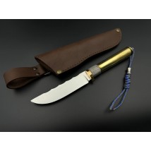 Нож ручной работы «Гильза #4» с кожаными ножнами Chromalit 40/60 HRC.
