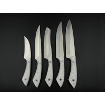 Набір кухонних ножів ручної роботи «Лисячий хвіст #4» преміум версія, 65Х13/57 HRC.
