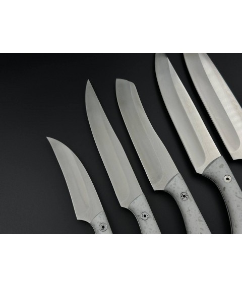 Набор кухонных ножей ручной работы «Лисий хвост #4» премиум версия, 65Х13/57 HRC.