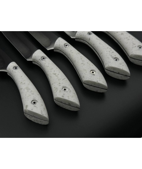 Набір кухонних ножів ручної роботи «Лисячий хвіст #4» преміум версія, 65Х13/57 HRC.
