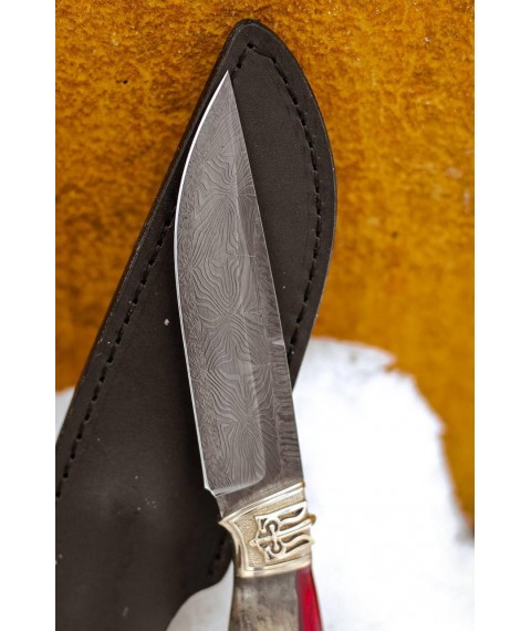 Exclusive handmade knife from mosaic damascus “Peremozhny #1”, 3,000 layers of metal/60 HRC.