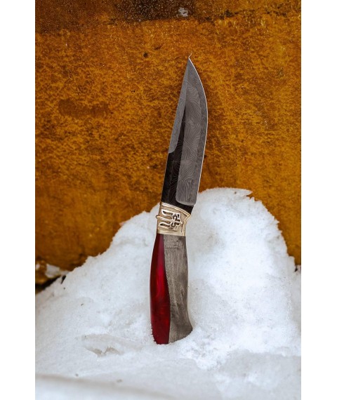 Exclusive handmade knife from mosaic damascus “Peremozhny #1”, 3,000 layers of metal/60 HRC.