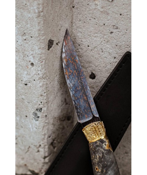Exclusive handmade mosaic damascus knife “Dragon #7” 60 HRC.