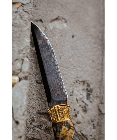 Эксклюзивный нож ручной работы из мозаичного дамаска «Дракон #7» 60 HRC.