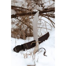 Эксклюзивный нож ручной работы «Казацкий #1» с кожаными ножнами 50х14мф/HRC 58-59.