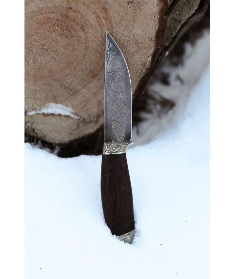 Exclusive handmade mosaic damascus knife “Celtic Bear #7”, 60 HRC.