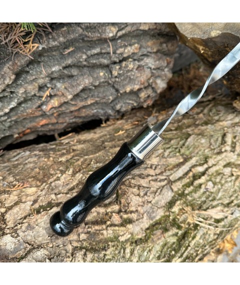 Шампур із дерев'яною ручкою 630х10х3мм чорний