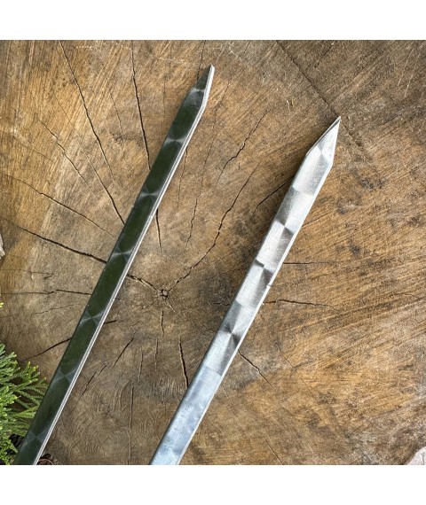 Шампур подвійний із дерев'яною ручкою 630х12х3мм світлий