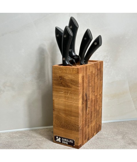 Подставка для ножей деревянная Торцевая