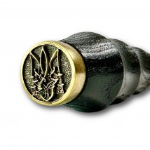 Двойной шампур с деревянной ручкой 1 шт Украинский герб (круг) SKK27