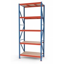Rack the strengthened SN colored with chipboard polished regiments of 2500х1230х900 mm. (5 tiers)