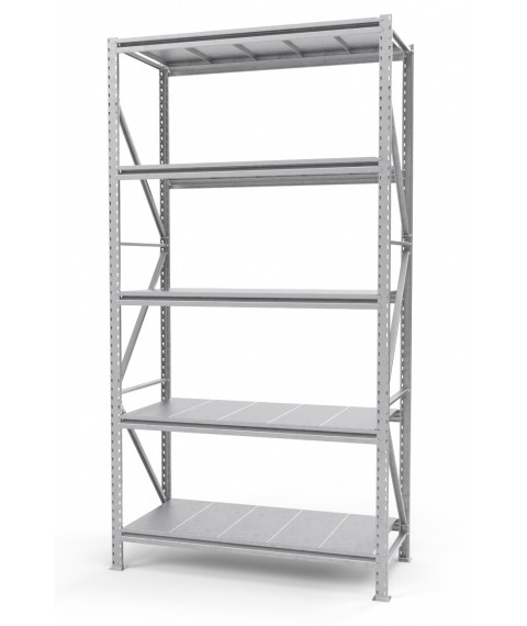Rack the strengthened SN zinced with regiments of type-setting galvanized 2500х1535х600 mm. (5 tiers)
