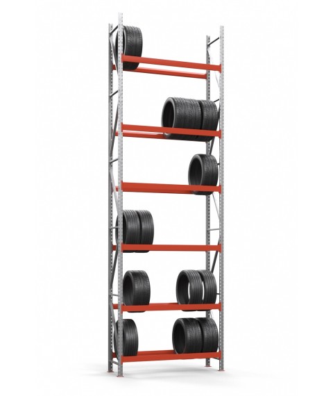 Galvanized rack for tires SN-Sh_1 5000х1230х500 (6th tier)