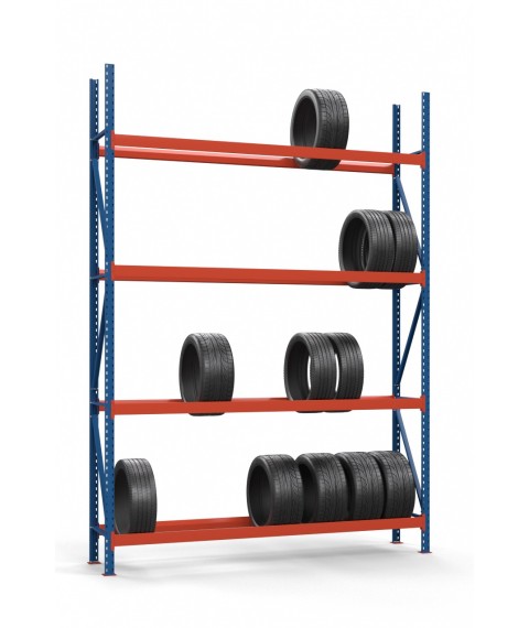 Colored rack for tires SN-Sh_1 3000х1840х500 (4 tiers)