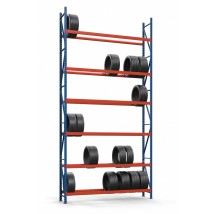 Colored rack for tires SN-Sh_1 5000х1840х500 (6th tier)