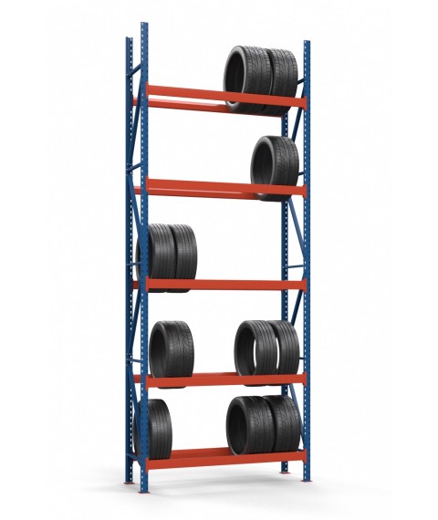 Colored rack for tires SN-Sh_1 4000х1535х500 (5th tier)